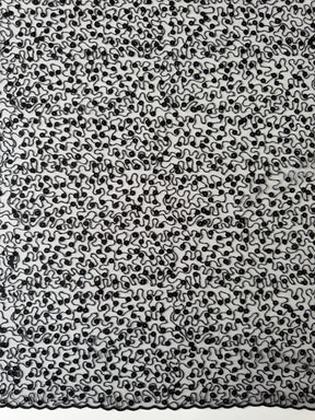 Black Embroidered Sequin Tulle – EB3001