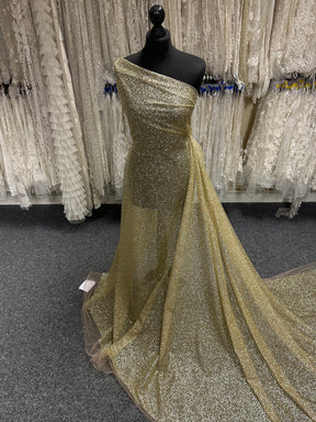 Pale Gold Glitter Tulle - Salvage