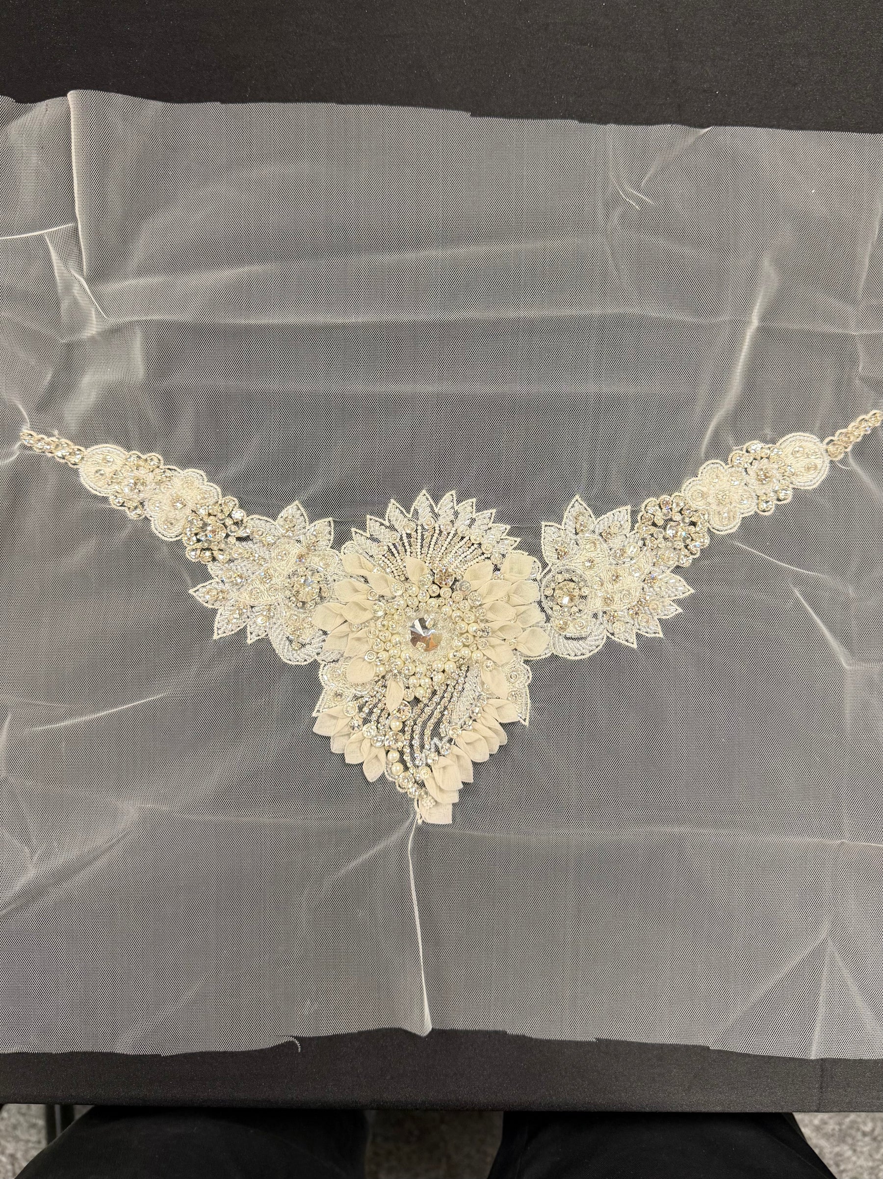 Crystal Beaded Embroidery Applique - T487