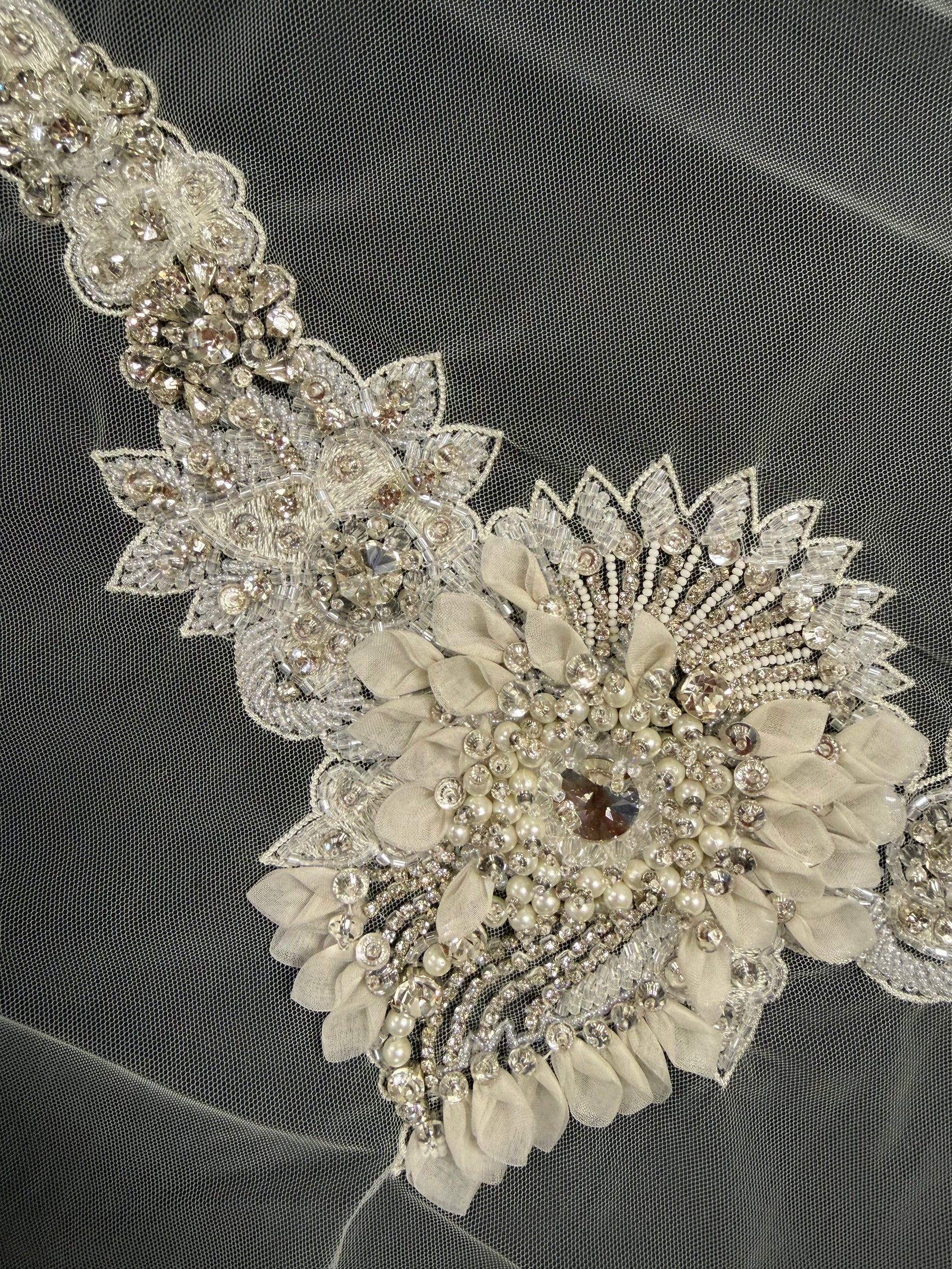 Crystal Beaded Embroidery Applique - T487