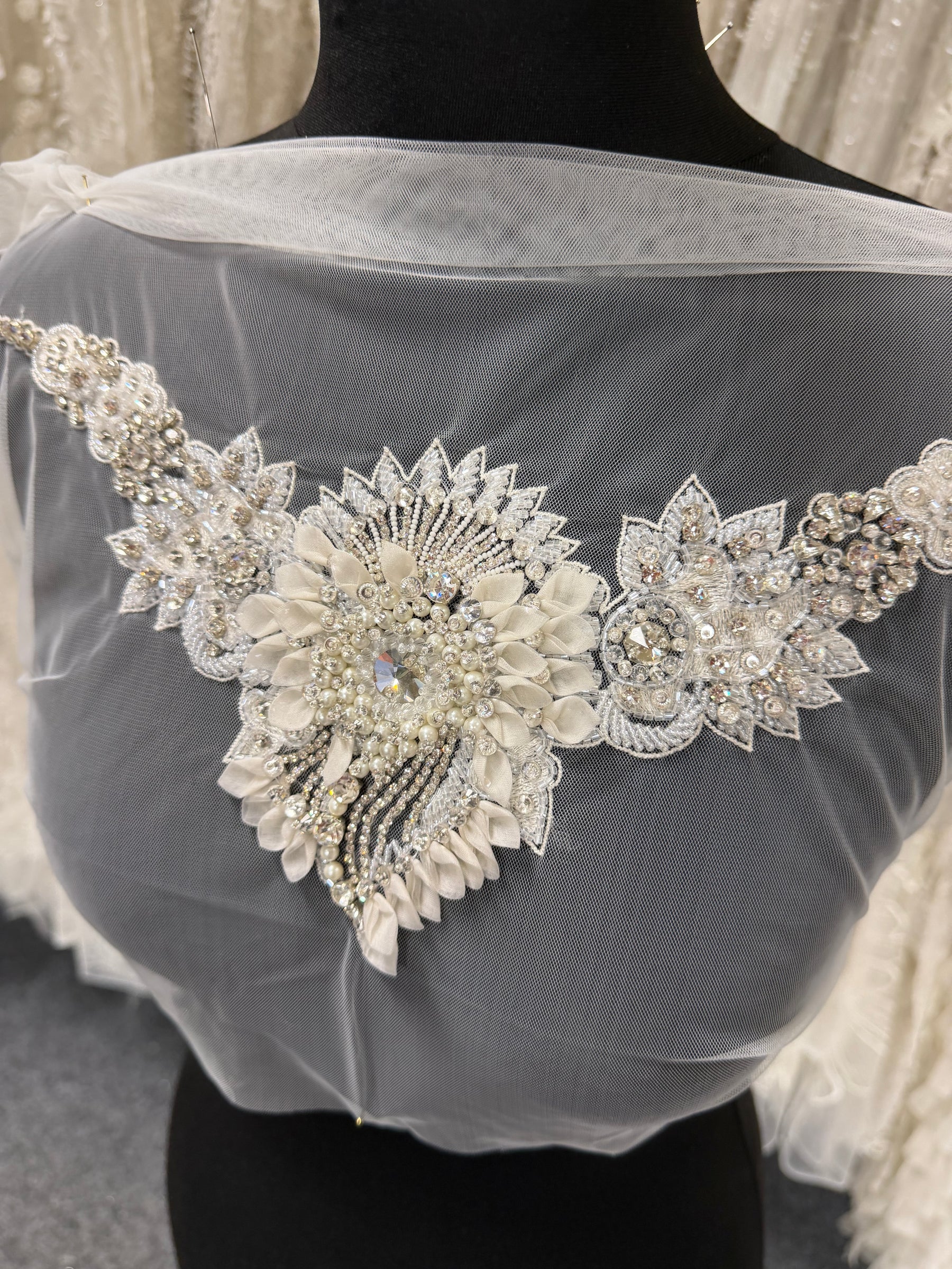 Crystal Beaded Embroidery Applique - T487
