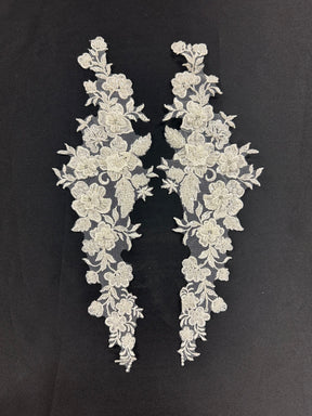 Ivory Beaded Lace Appliques - AP 2254 (CF)