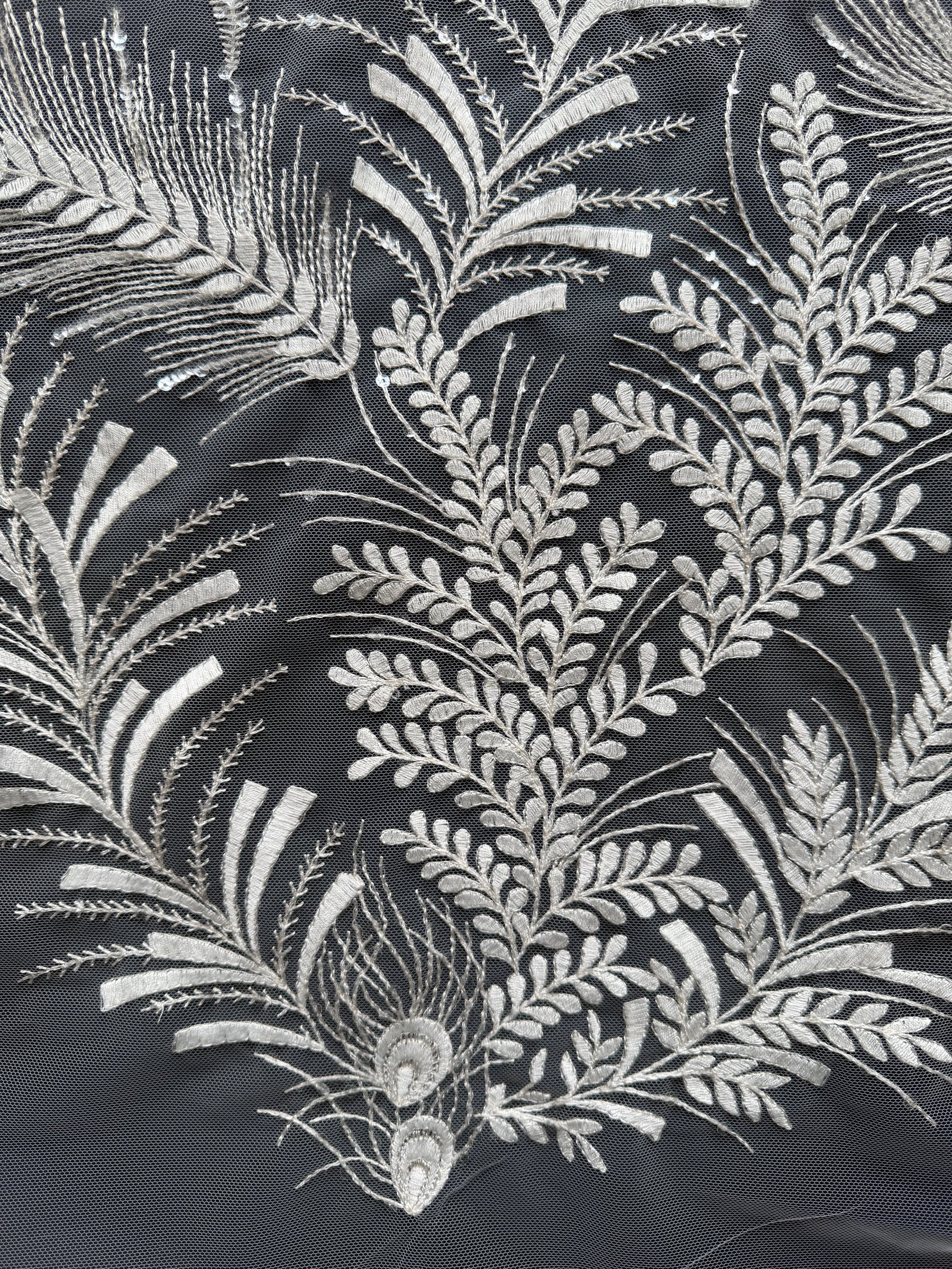 Ivory Sequin Embroidery Lace - EB3025
