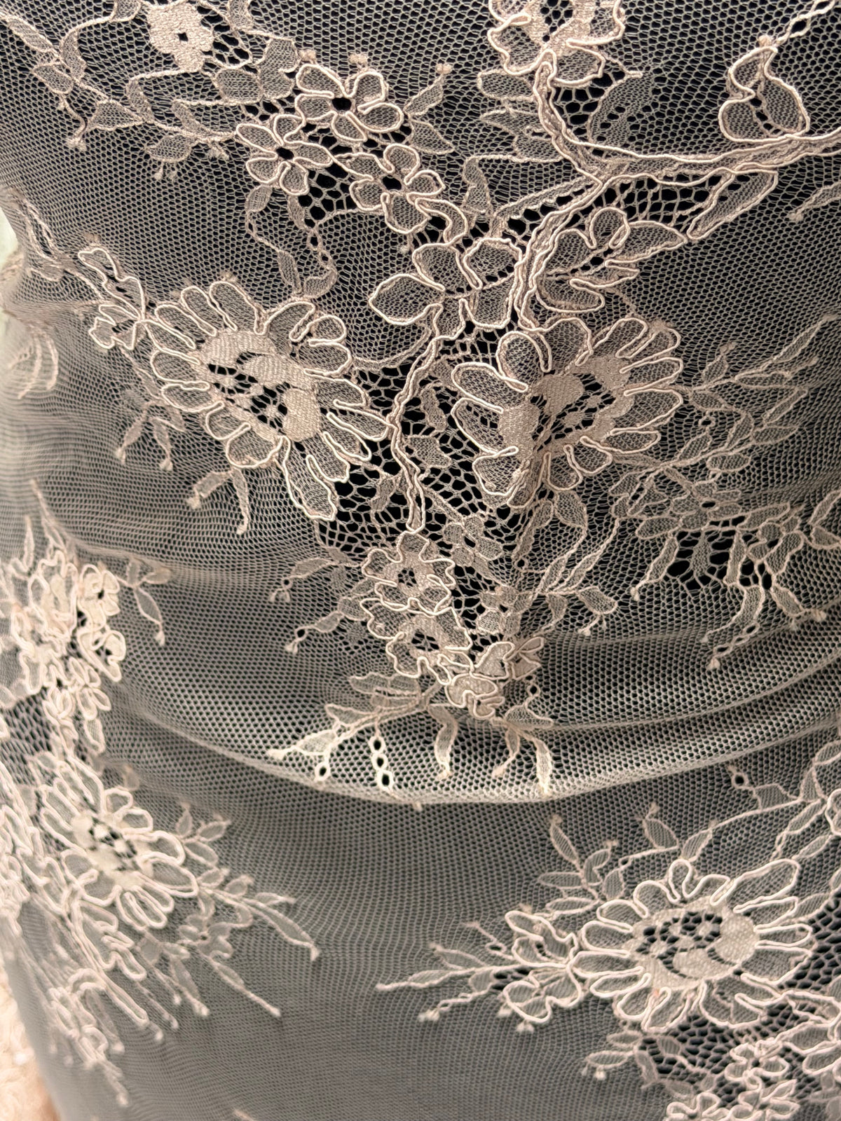 Pink Corded Leavers Lace - P876