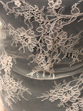 Pink Corded Leavers Lace - P876