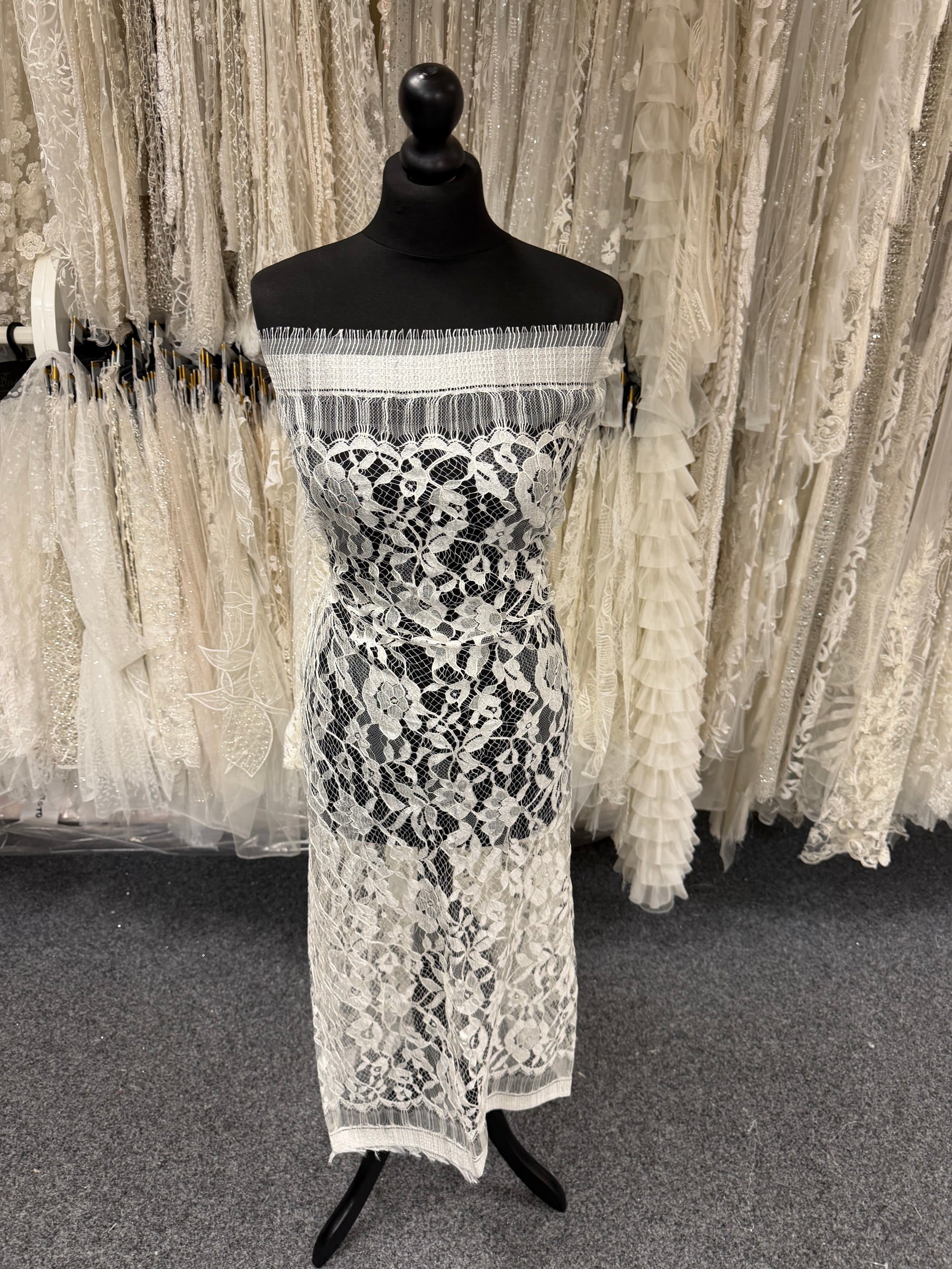 leavers lace dress Ivory Corded Leavers Lace
