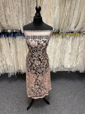Pink Corded Leavers Lace - P885