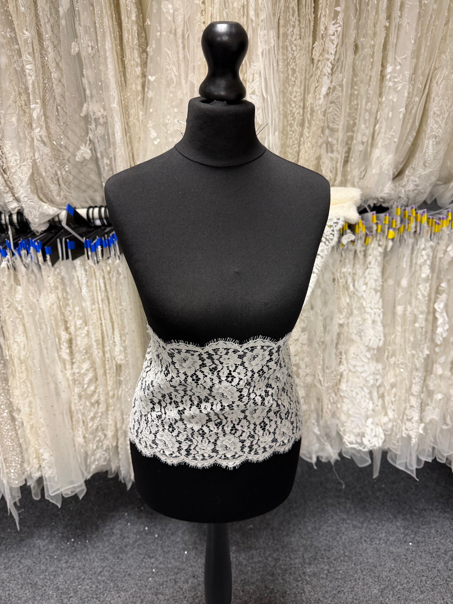 Ivory Corded Chantilly Lace Trim - T808