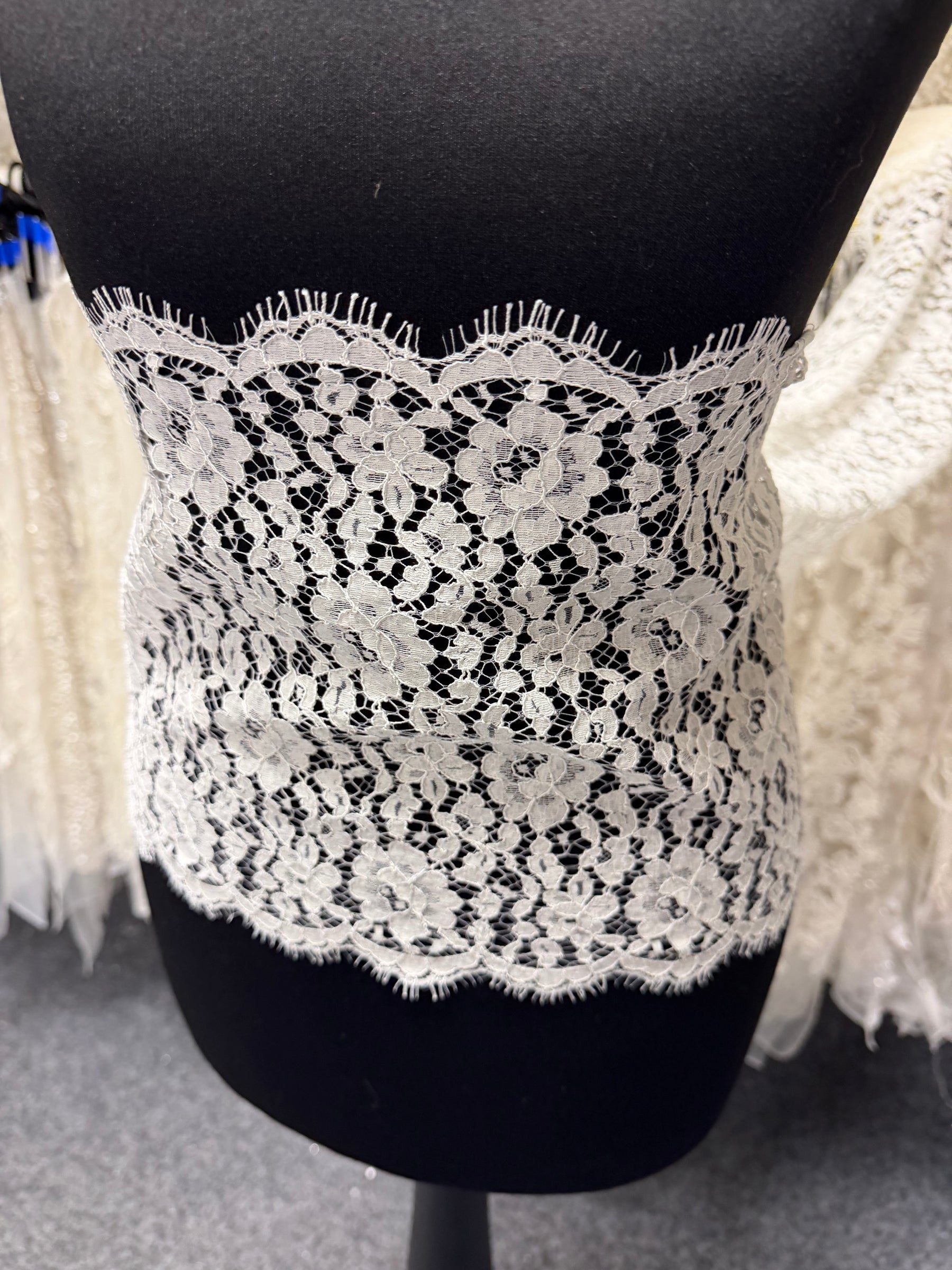 Ivory Corded Chantilly Lace Trim - T808