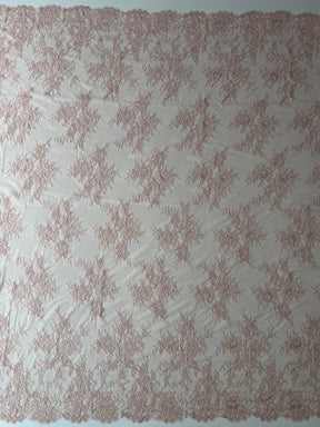 Pink Corded Leavers Lace - P876