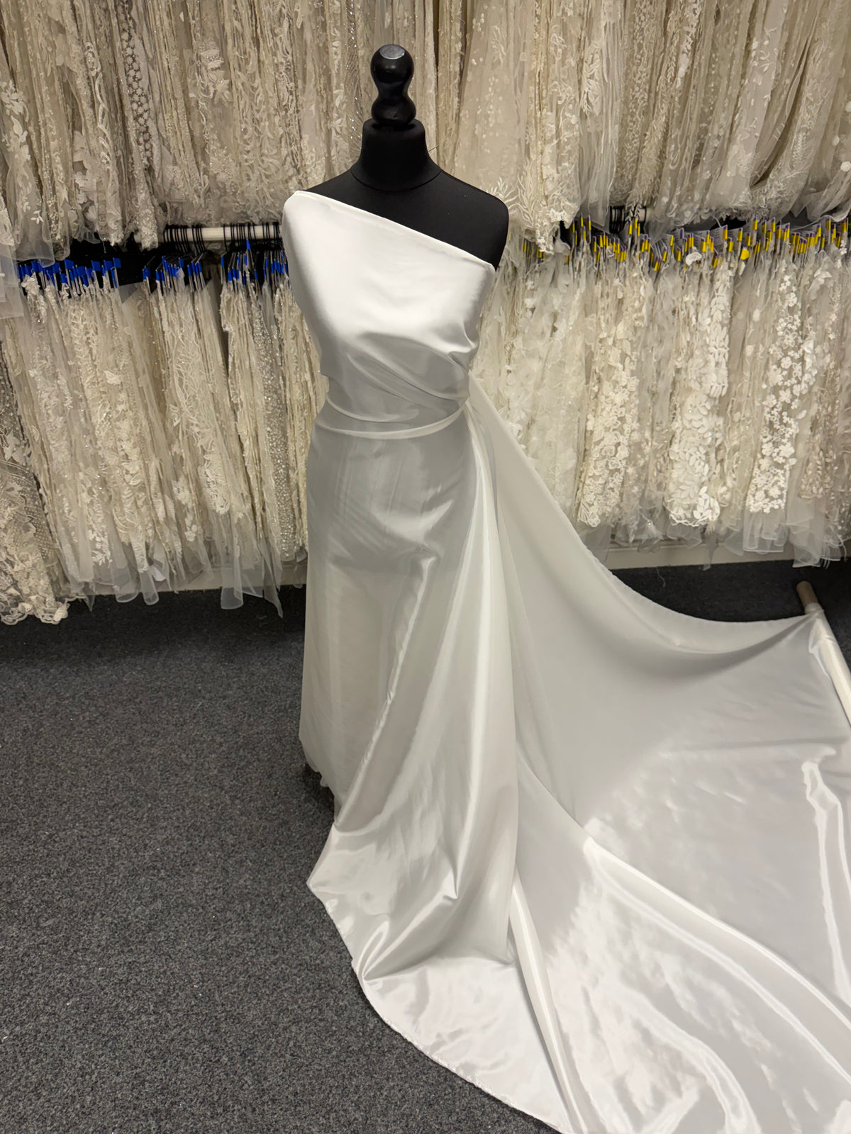 Deluxe Ivory Acetate Satin Fabric - Canter