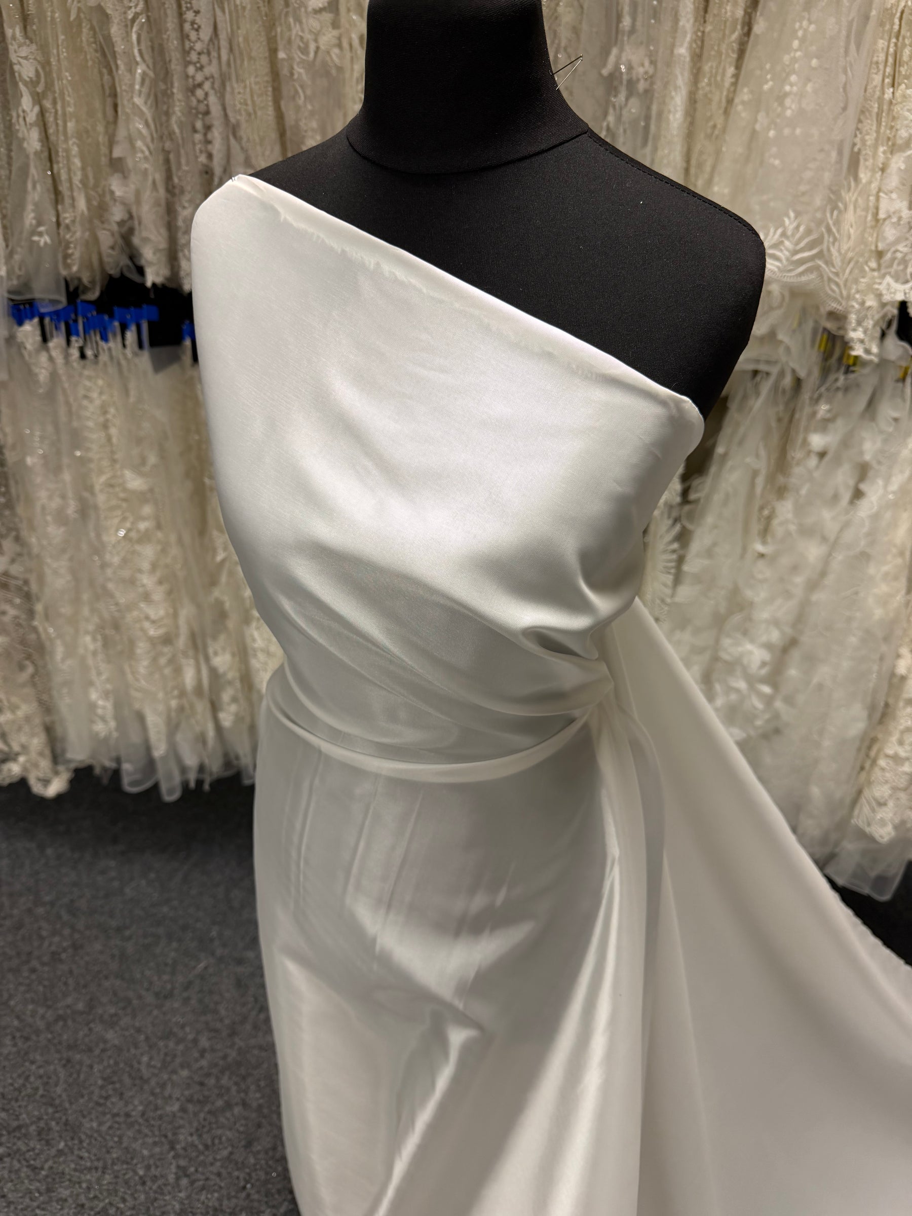 Deluxe Ivory Acetate Satin Fabric - Canter