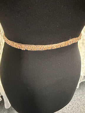 Rose Gold Crystal Beaded Edging - T873