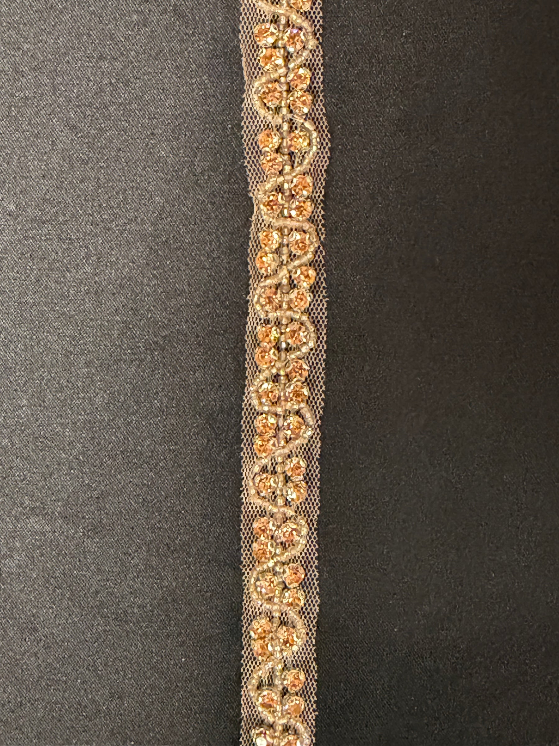 Rose Gold Crystal Beaded Edging - T873