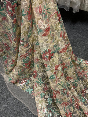 Multi-colored Embroidered Lace -EB3066