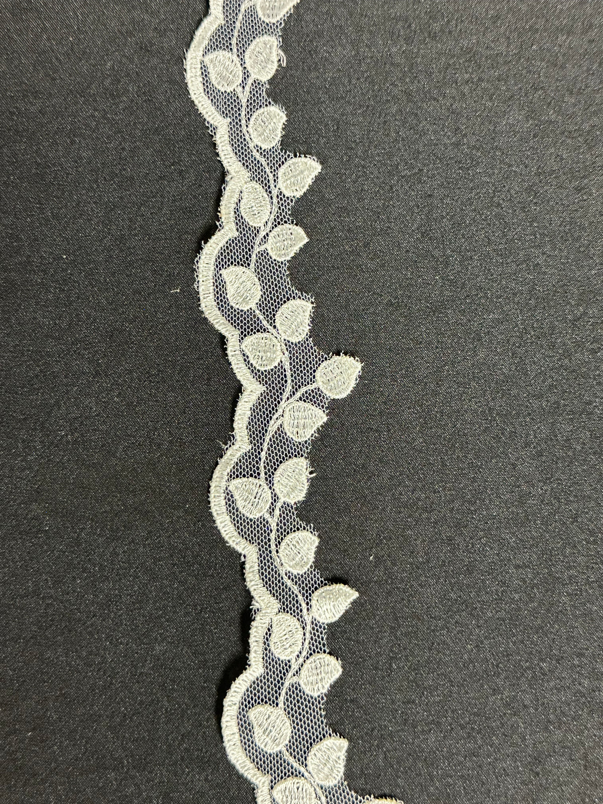 Ivory Embroidered Floral Lace Trim - T880