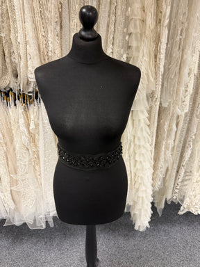 Black Crystal Beaded Edging - T802