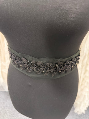 Black Crystal Beaded Edging - T802