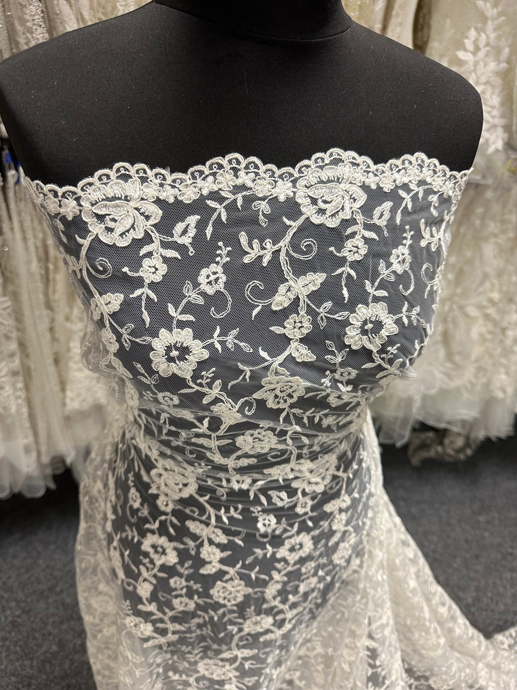 Ivory Corded Embroidery Lace - P430