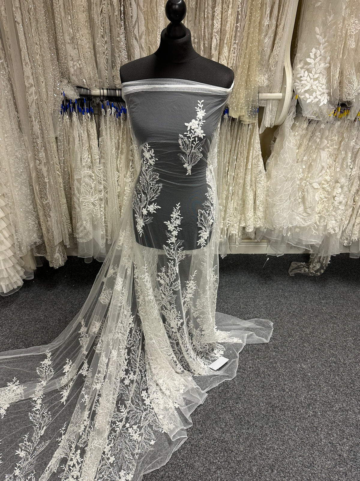Ivory Beaded Embroidery Lace - EB1099