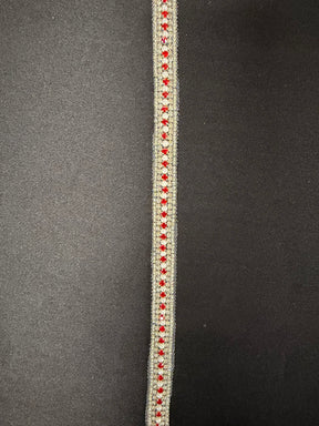 Red Crystal Beaded Edging - EH1017