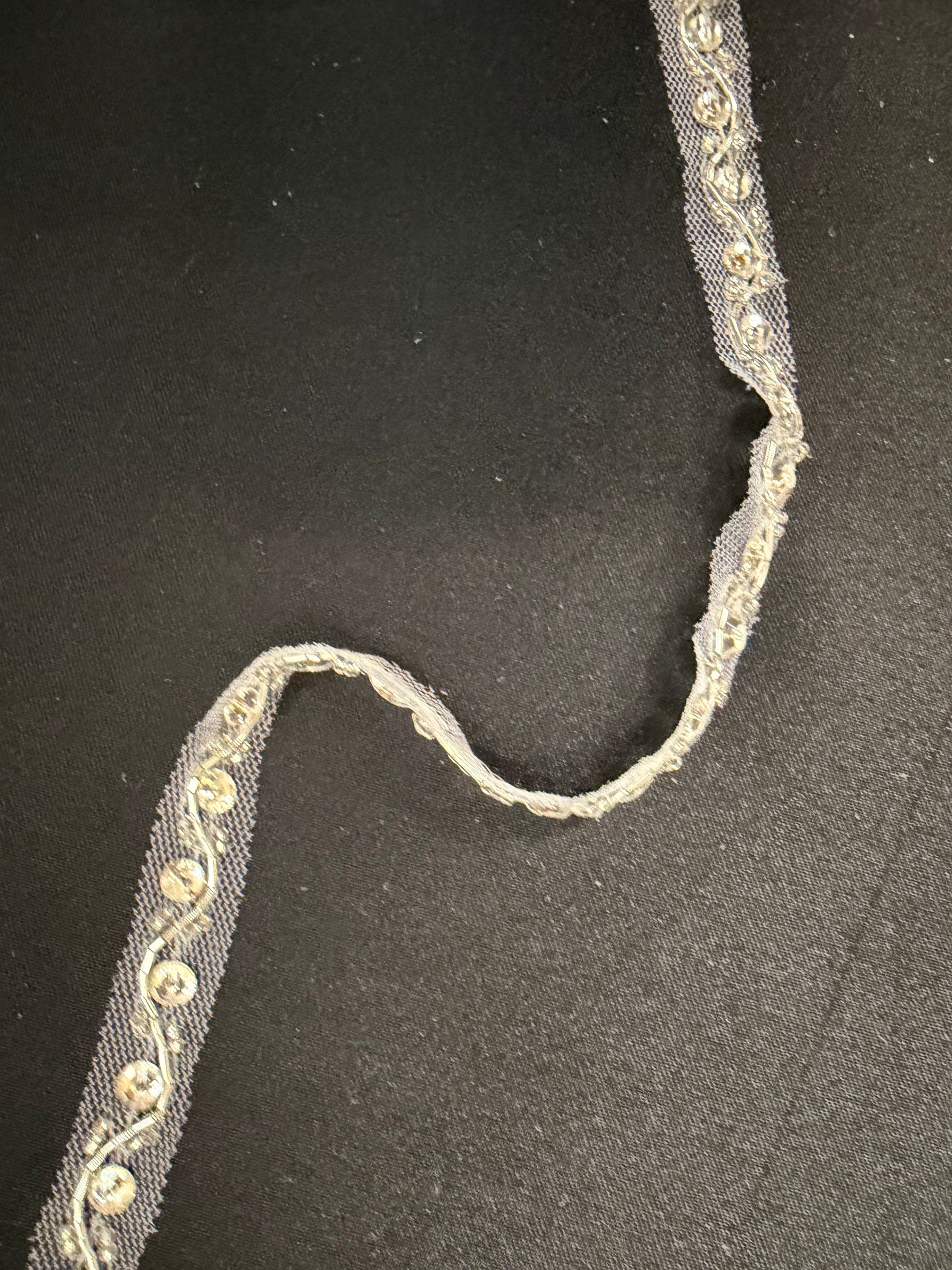 Ivory Crystal Beaded Edging - EH1016
