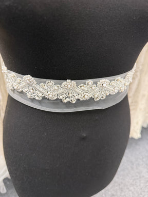 White Crystal Beaded Edging - EH1012