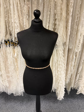 Rose Gold Crystal Beaded Edging - T874