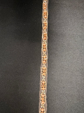 Rose Gold Crystal Beaded Edging - T874