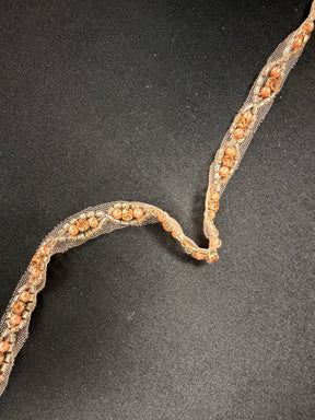 Rose Gold Crystal Beaded Edging - T874