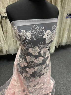 Pink Sequin Embroidered Lace - EB1102