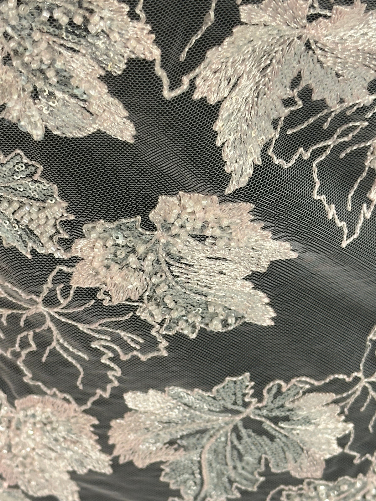 Pink Sequin Embroidered Lace - EB1102