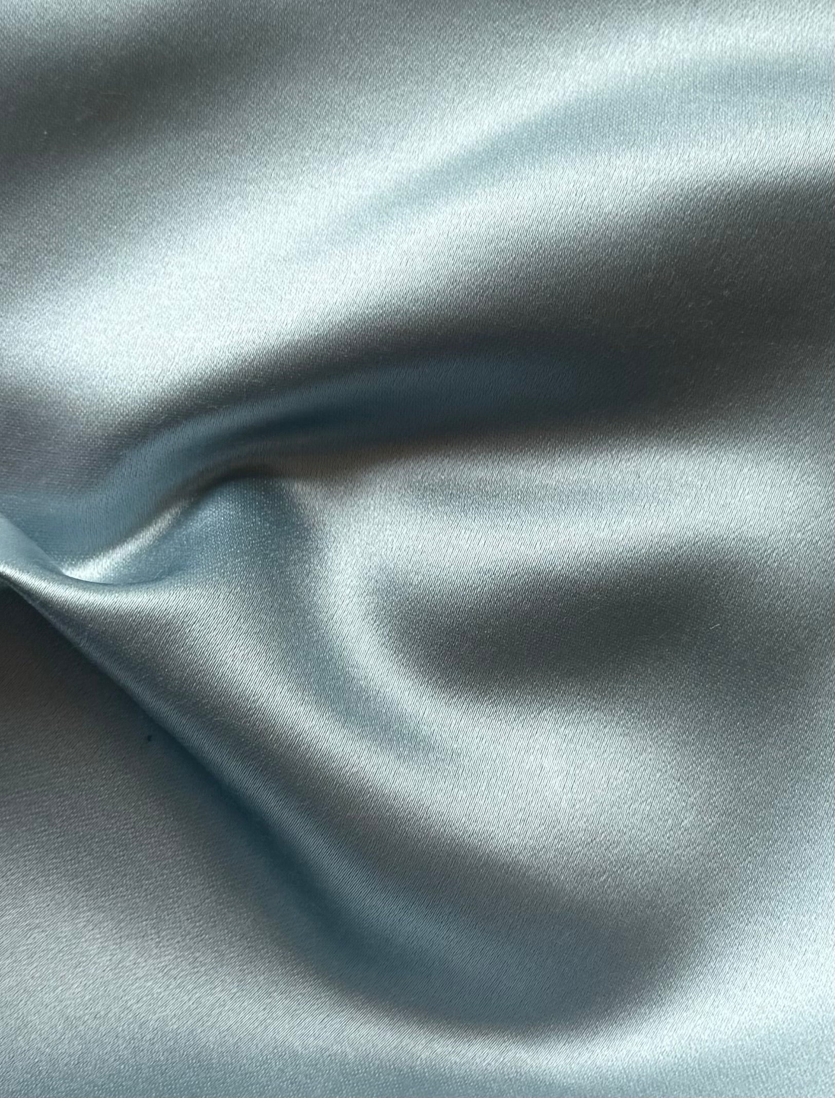 Sky Blue Silk/Cotton Satin - Drama