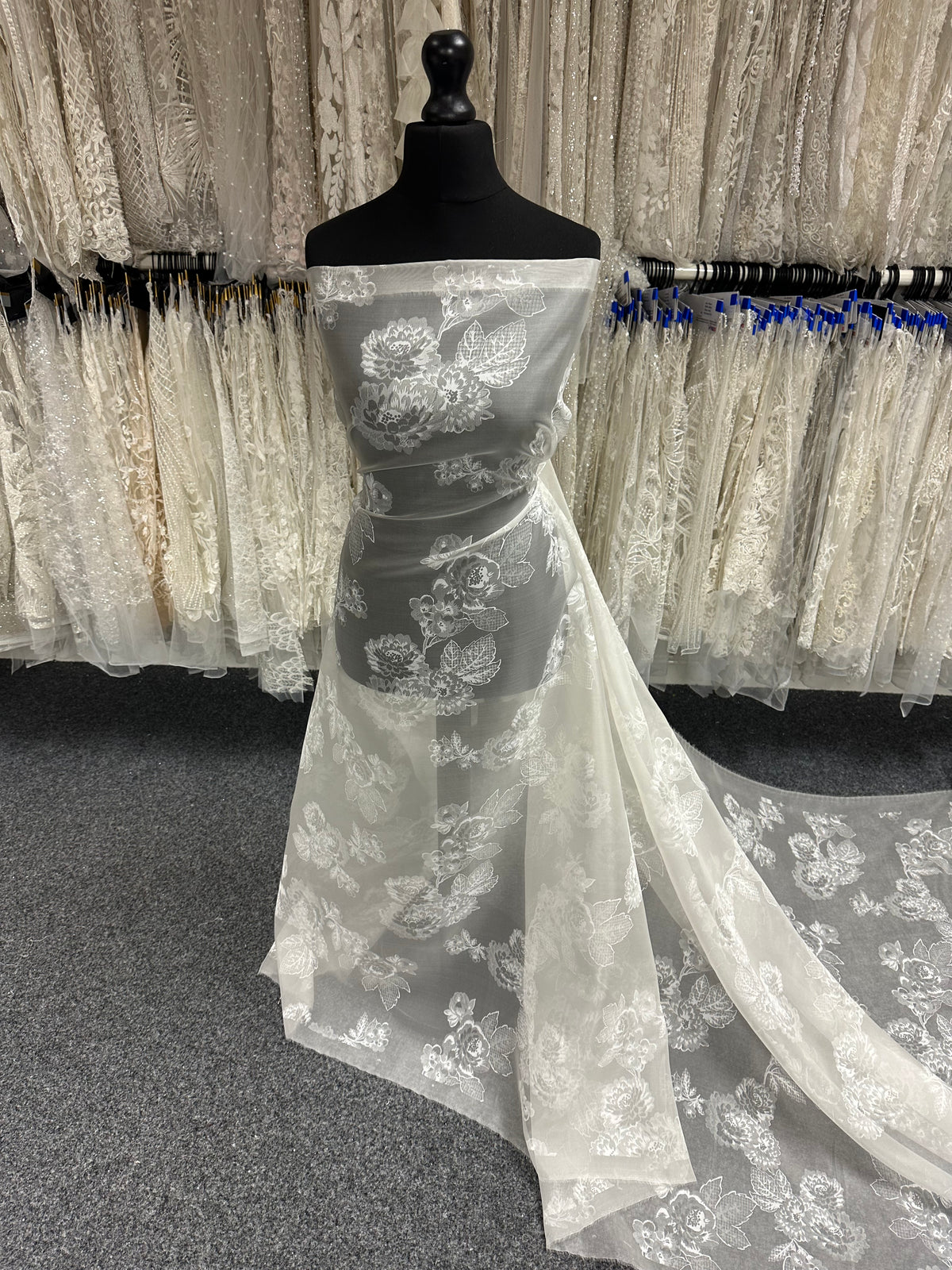 Ivory Printed Silk Organza - PR2005