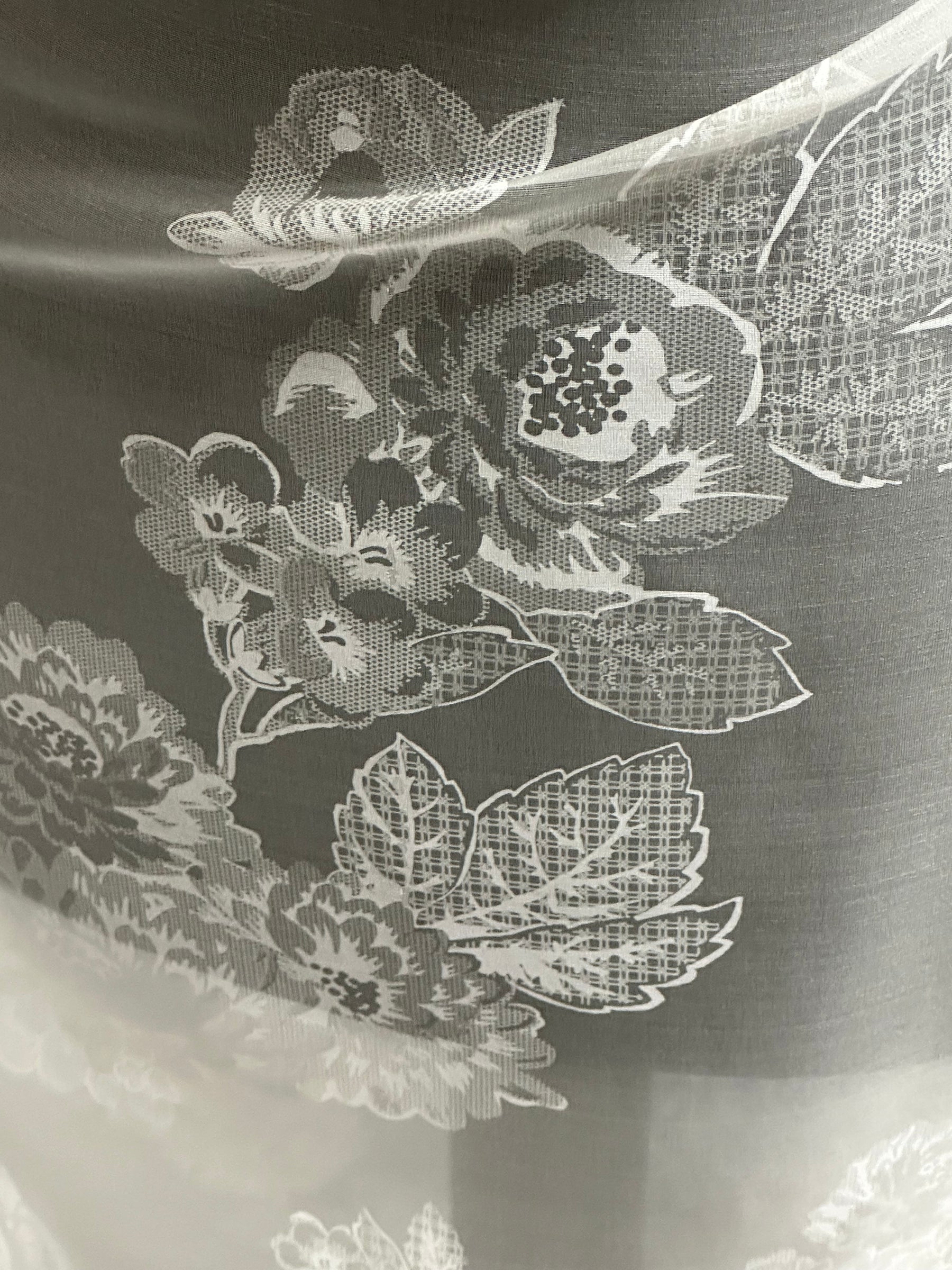 Ivory Printed Silk Organza - PR2005