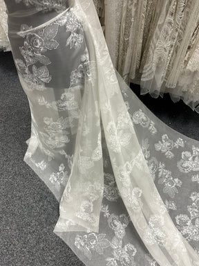 Ivory Printed Silk Organza - PR2005