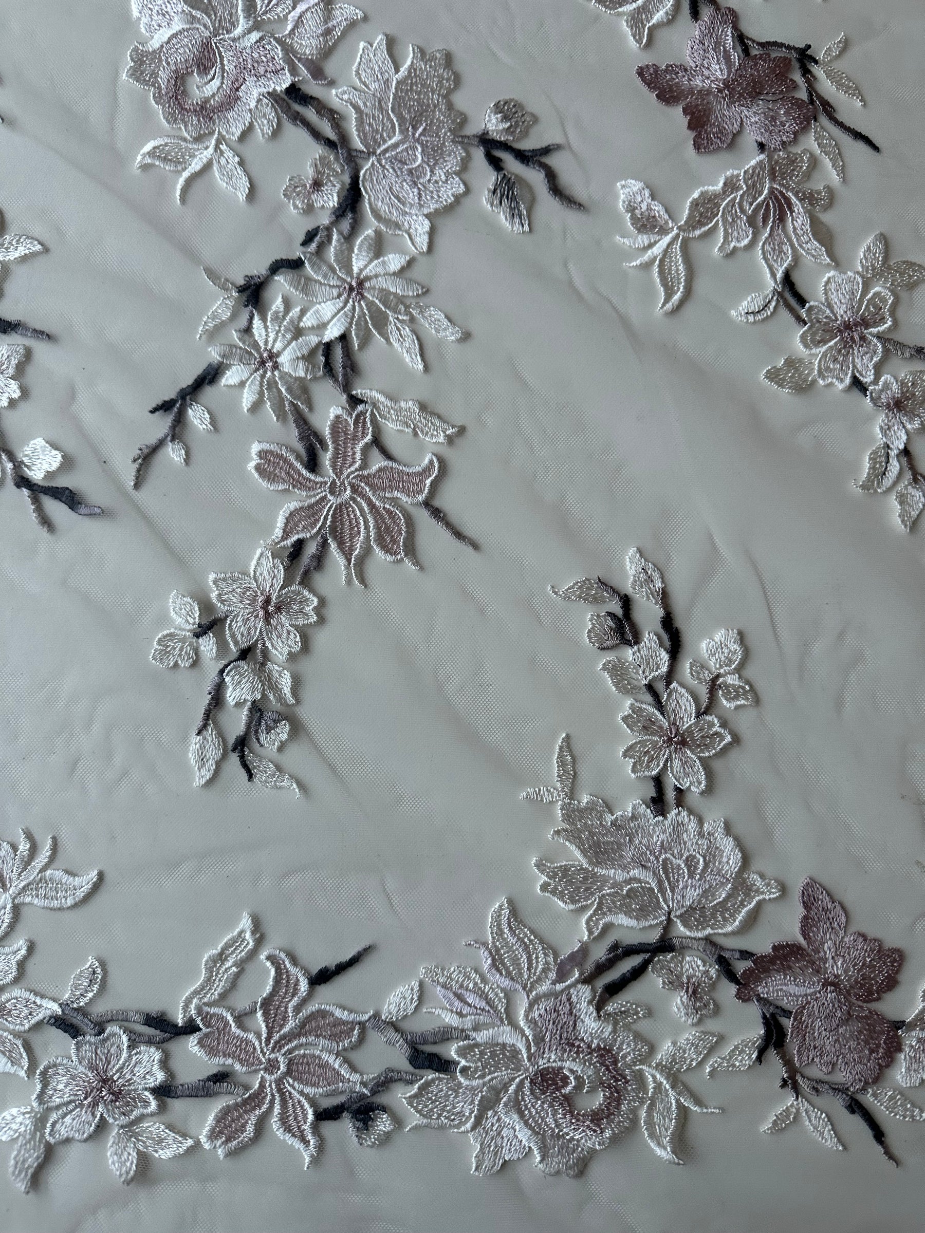 Pink Embroidered Lace - EB5052