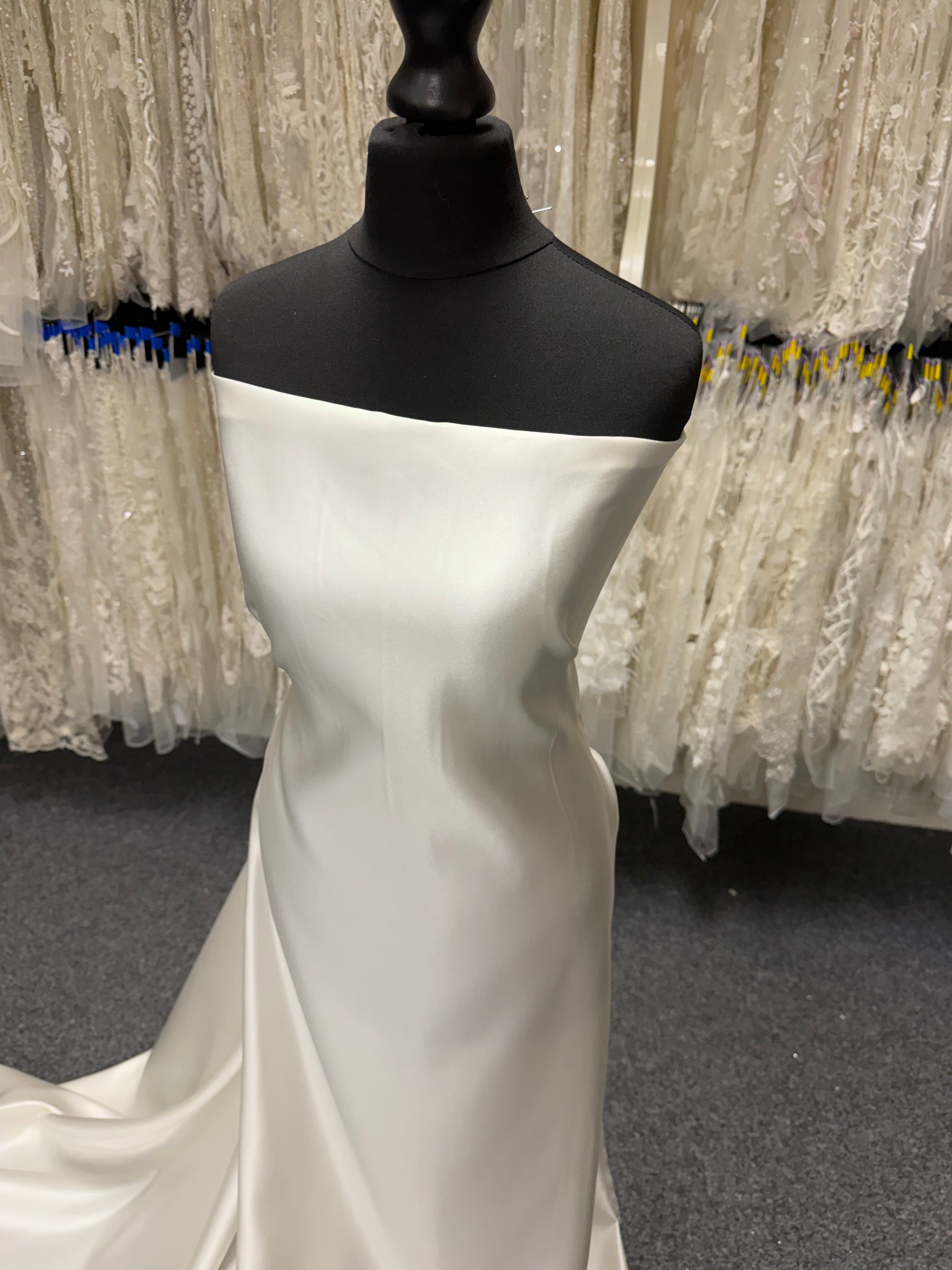 Pale Ivory Polyester Duchess Satin - P42