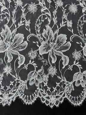 Ivory Corded and Sequin Embellished Lace - Ladina