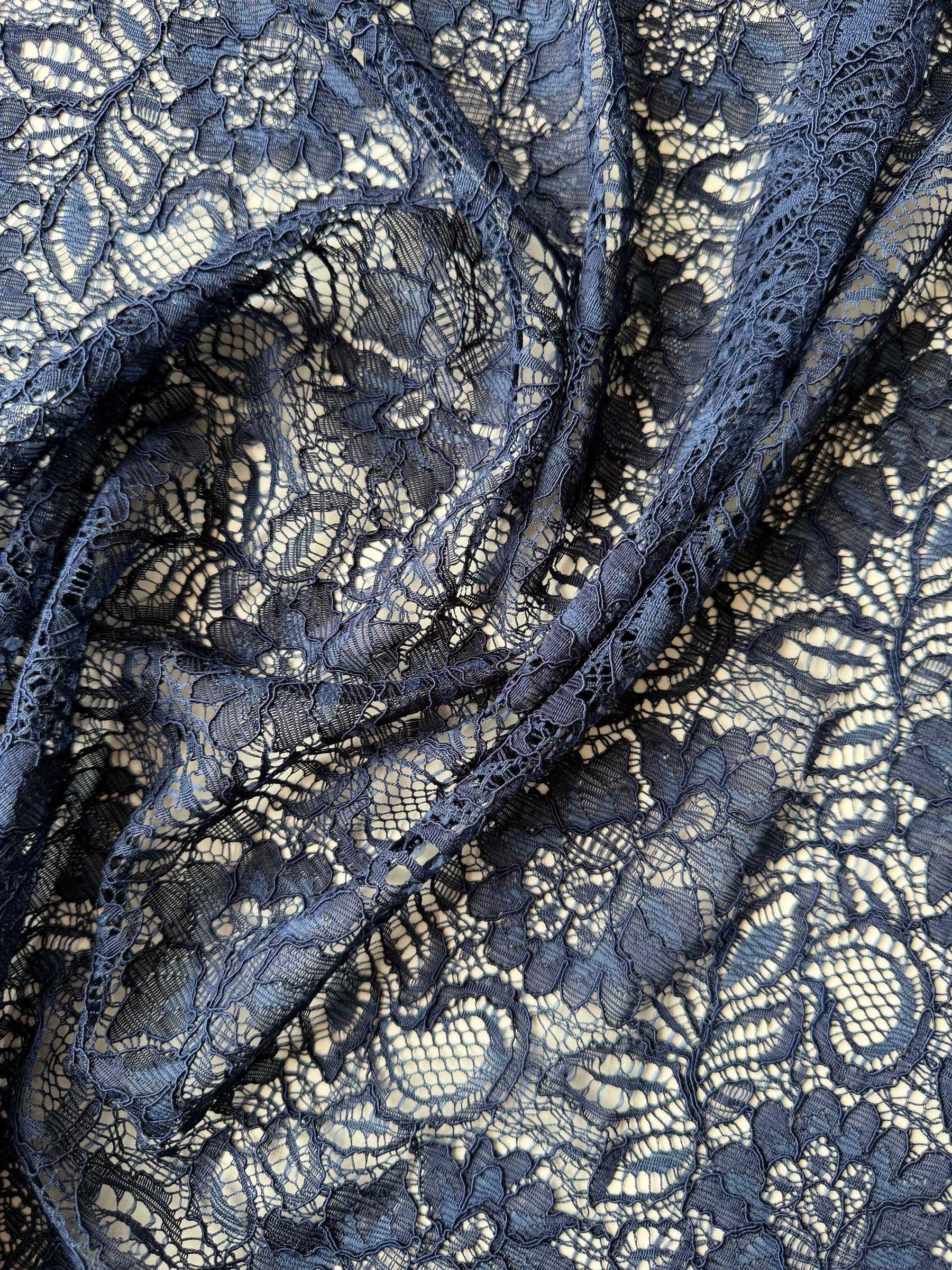Arabian Blue Corded Lace - Tocca