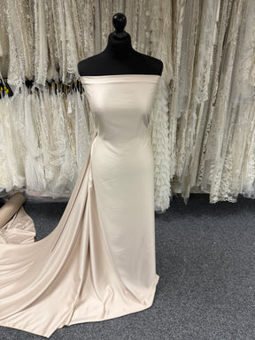 Champagne Polyester Satin Backed Crepe - P60