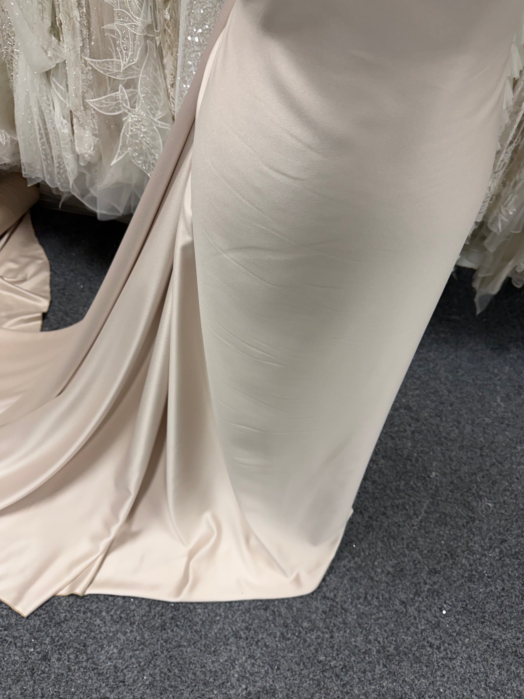 Champagne Polyester Satin Backed Crepe - P60