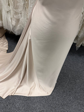 Champagne Polyester Satin Backed Crepe - P60