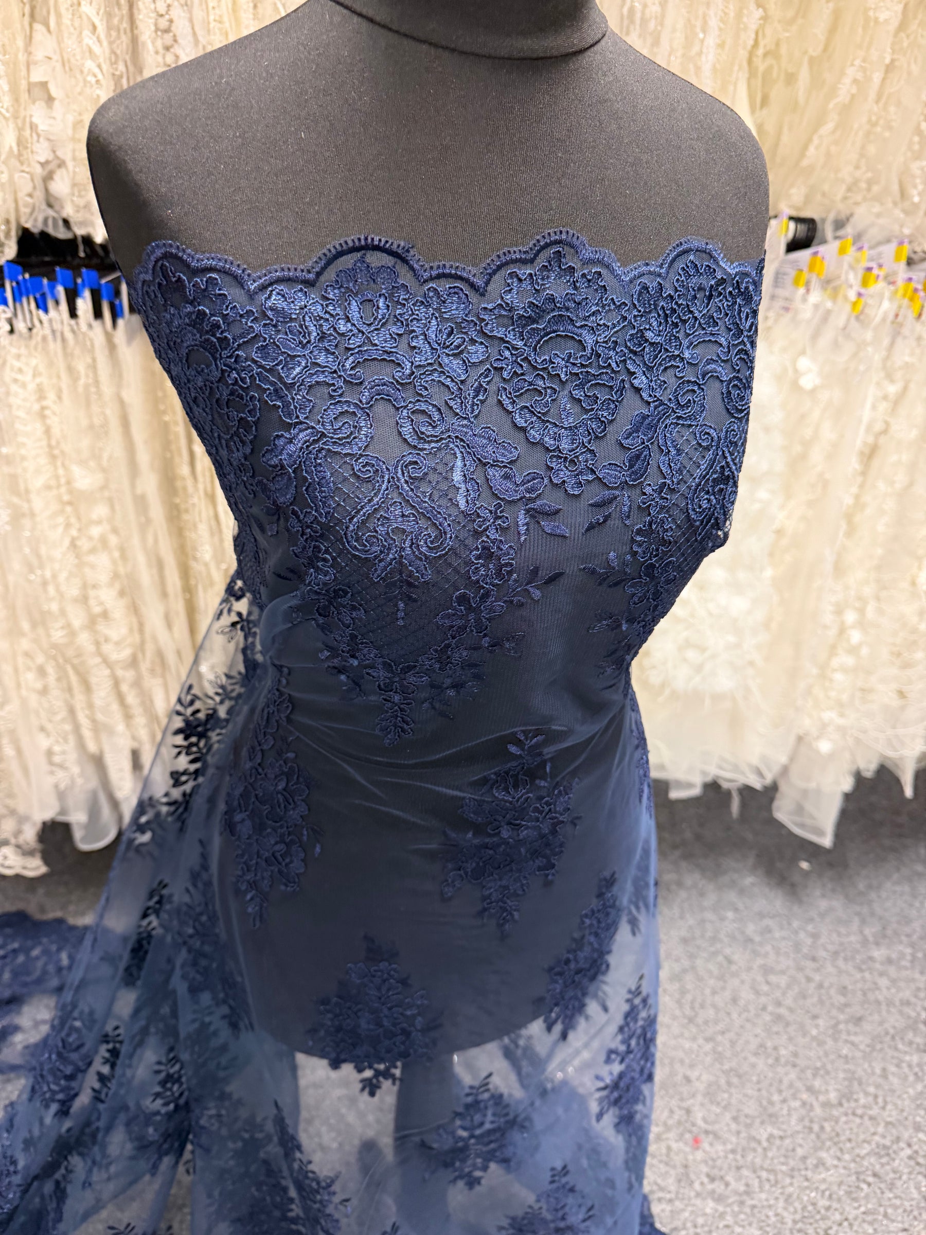 Navy Corded Lace - LA7009