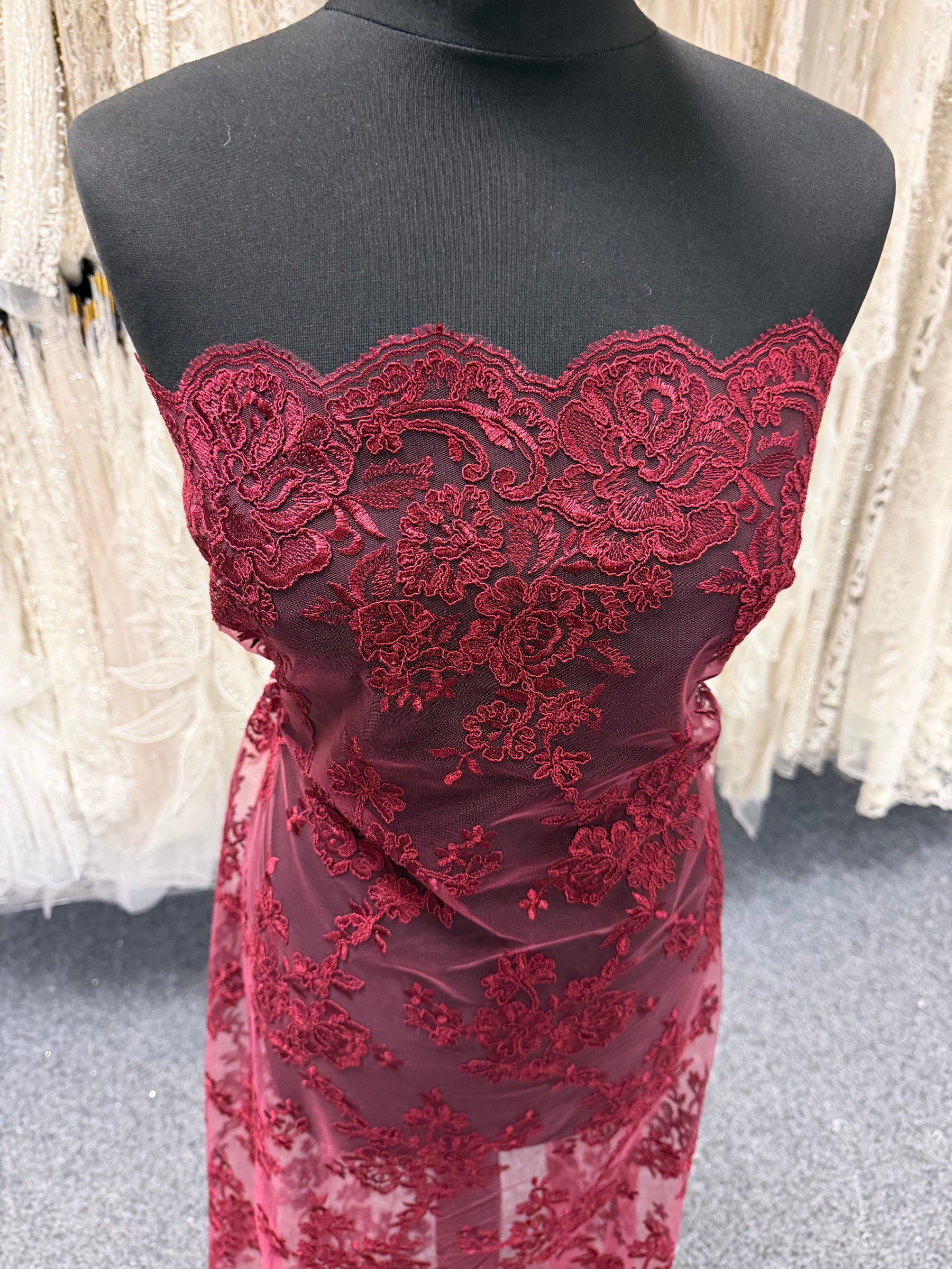 Wine Corded Lace - LA7007