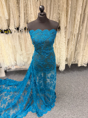Teal Corded Lace - LA7007