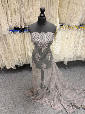 Taupe Corded Lace - LA7009
