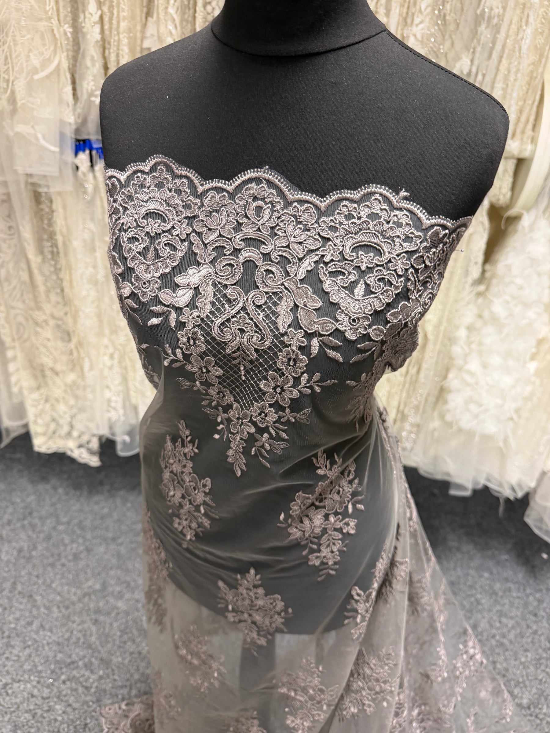 Taupe Corded Lace - LA7009