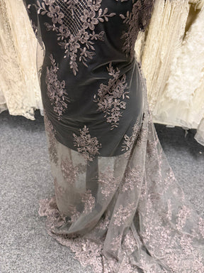 Taupe Corded Lace - LA7009