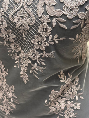 Taupe Corded Lace - LA7009